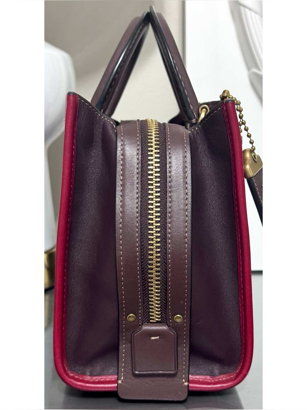 COACH Rogue 25 Brick Red Multi Leather Satchel Crossbody Bag - Picture 5 of 10